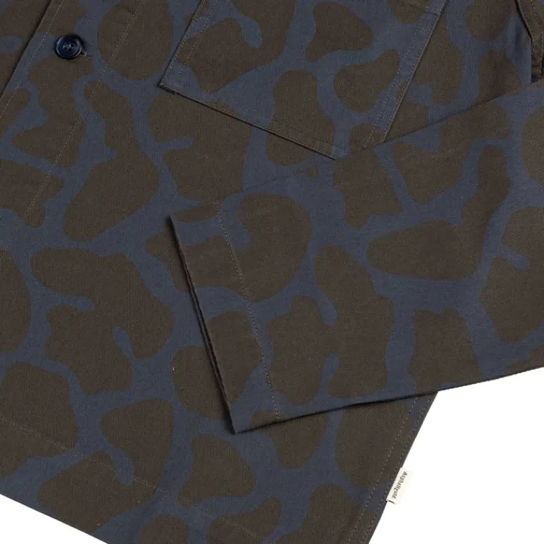 Asphaltgold Gilets*Overshirt Animal Print Blue / Phantom