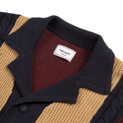Asphaltgold Tricot*Third Place Knit Cardigan Burgundy / Navy / Almond