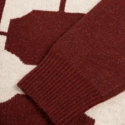 Asphaltgold Tricot*Third Place Wool Cardigan Burgundy / Marshmallow