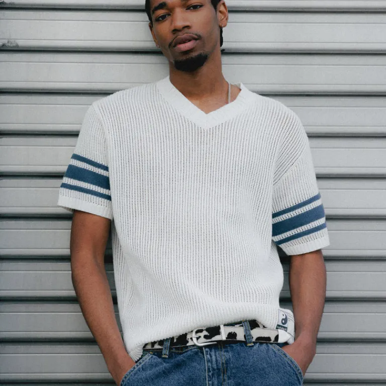 Asphaltgold Tricot|T-Shirts*Together Forever - Knit T-Shirt Off-White / Navys
