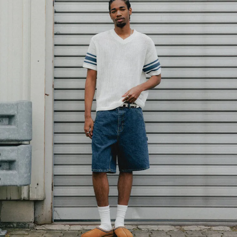 Asphaltgold Tricot|T-Shirts*Together Forever - Knit T-Shirt Off-White / Navys