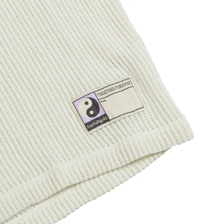 Asphaltgold Tricot|T-Shirts*Together Forever - Knit T-Shirt Off-White / Navys