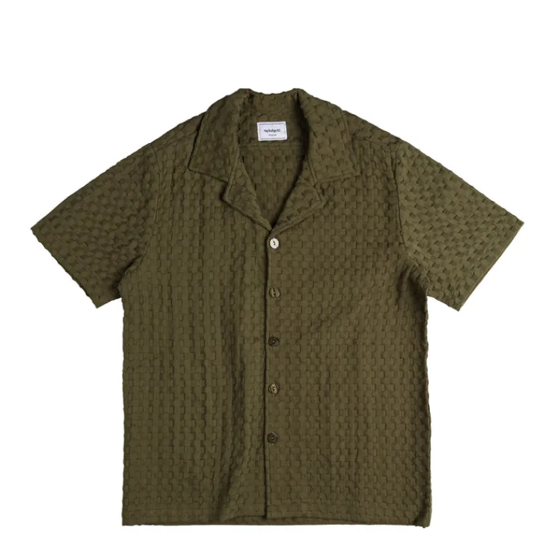 Asphaltgold Chemises*Waffle Shirt Olive