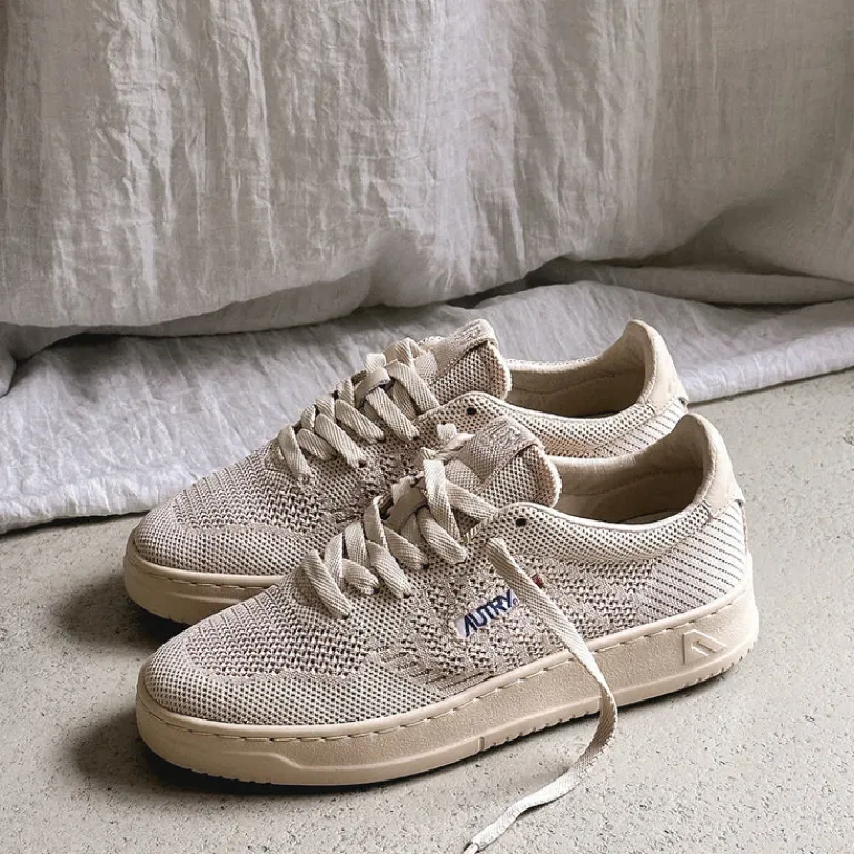 Autry Sneakers En Cuir*Easeknit W *Knit / Leather* Creme Brulee