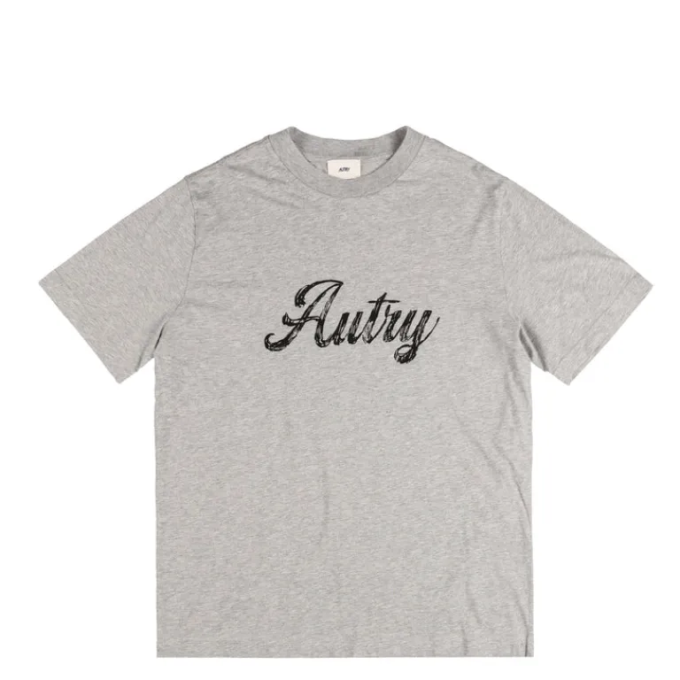 Autry T-Shirts*Flags Back Graphic Tee Dark Melange