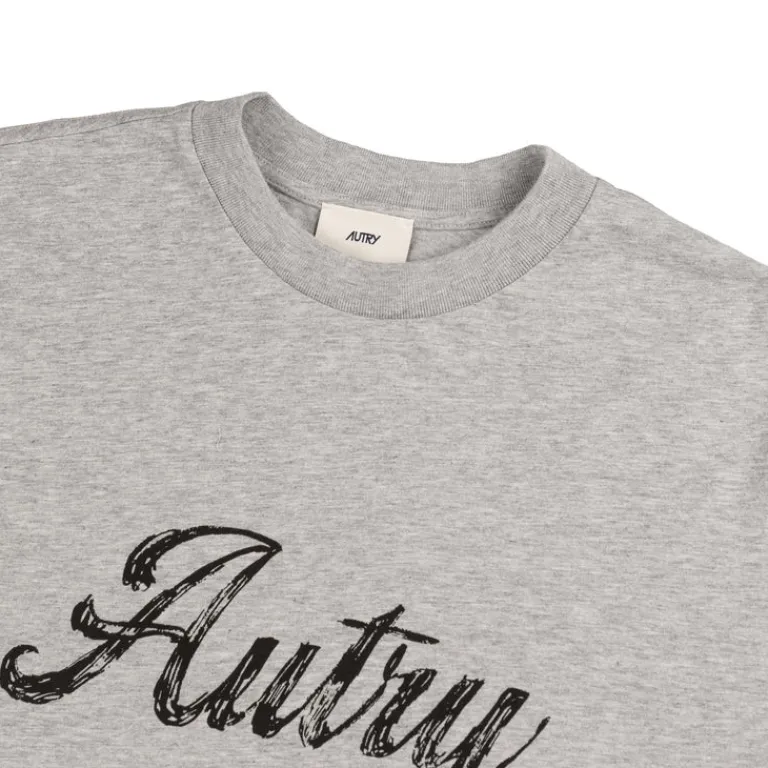 Autry T-Shirts*Flags Back Graphic Tee Dark Melange