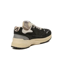 Autry Sneakers En Cuir|Chaussures De Running Retro*Hyperway *Suede / Mesh* Black / Silver