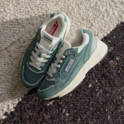 Autry Sneakers En Cuir|Chaussures De Running Retro*Hyperway W *Suede / Mesh* Malachite / Silver