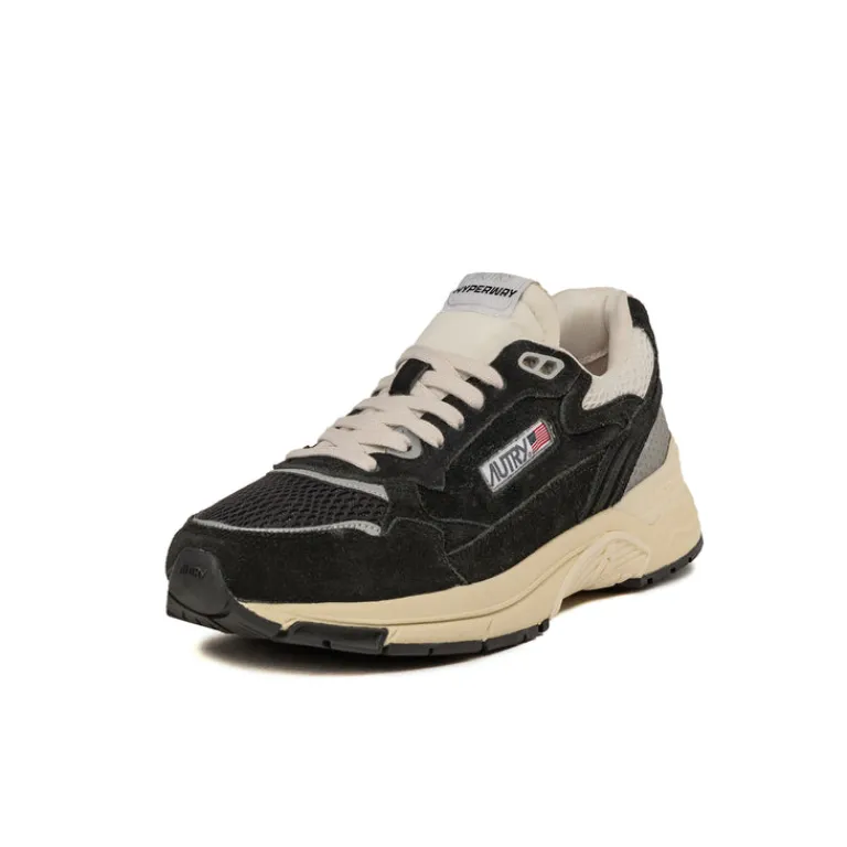 Autry Sneakers En Cuir|Chaussures De Running Retro*Hyperway W *Suede / Mesh* Black / Silver