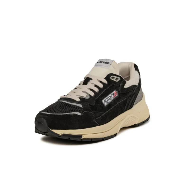 Autry Sneakers En Cuir|Chaussures De Running Retro*Hyperway W *Suede / Mesh* Black / Silver