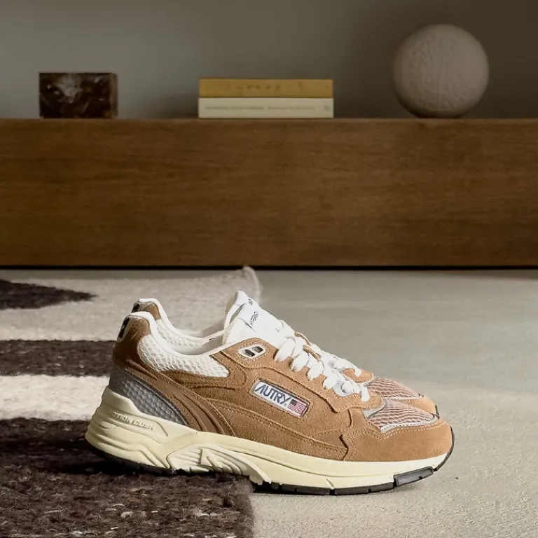 Autry Sneakers En Cuir|Chaussures De Running Retro*Hyperway W *Suede / Mesh* Cigar / Silver