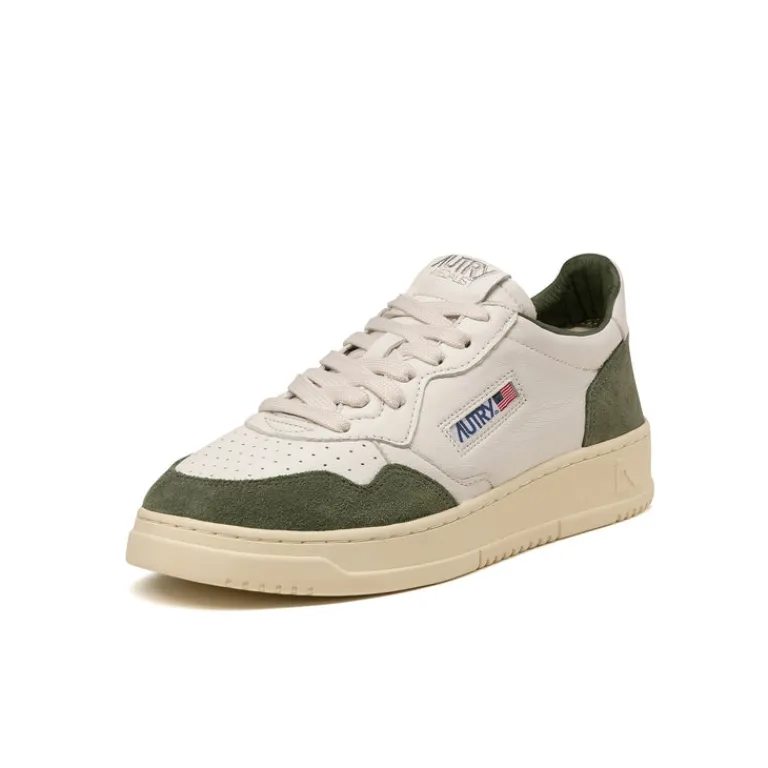 Autry Sneakers En Cuir|Sneakers Blancs*Medalist *Goat / Suede* White / Military