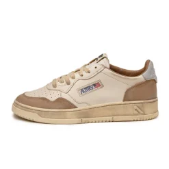 Autry Sneakers En Cuir|Sneakers Blancs*Medalist Leather / Suede *Super Vintage* Cognac / Microchip