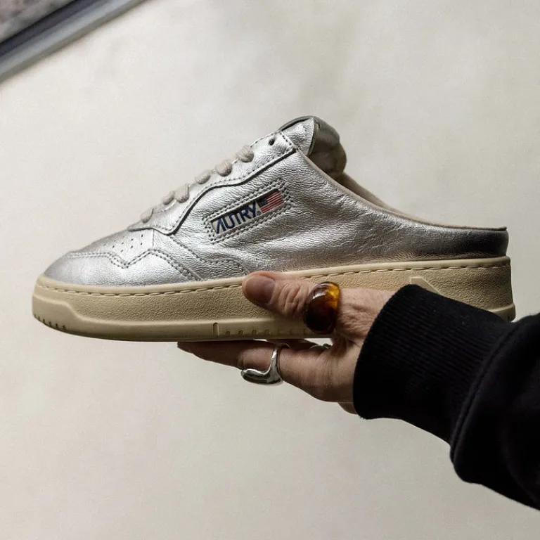 Autry Sneakers En Cuir*Medalist Mule W *Goat / Goat* Silver