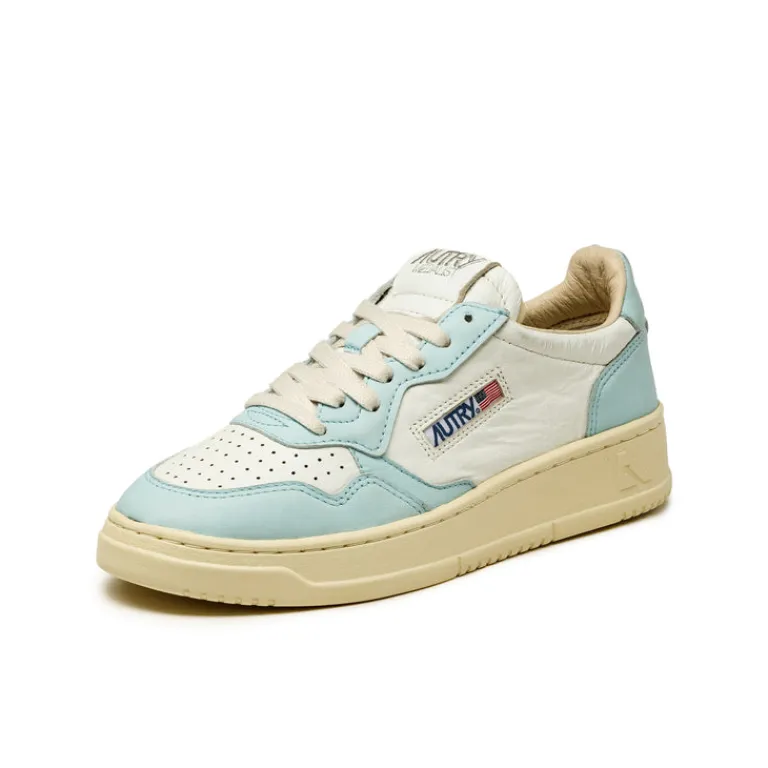 Autry Sneakers En Cuir|Sneakers Blancs*Medalist W *Goat / Wash* White / Stream Blue