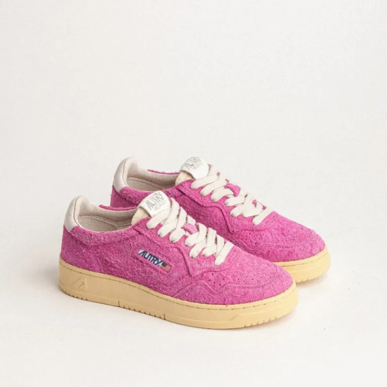 Autry Sneakers En Cuir*Medalist W *Hairy Suede* Fuchsia