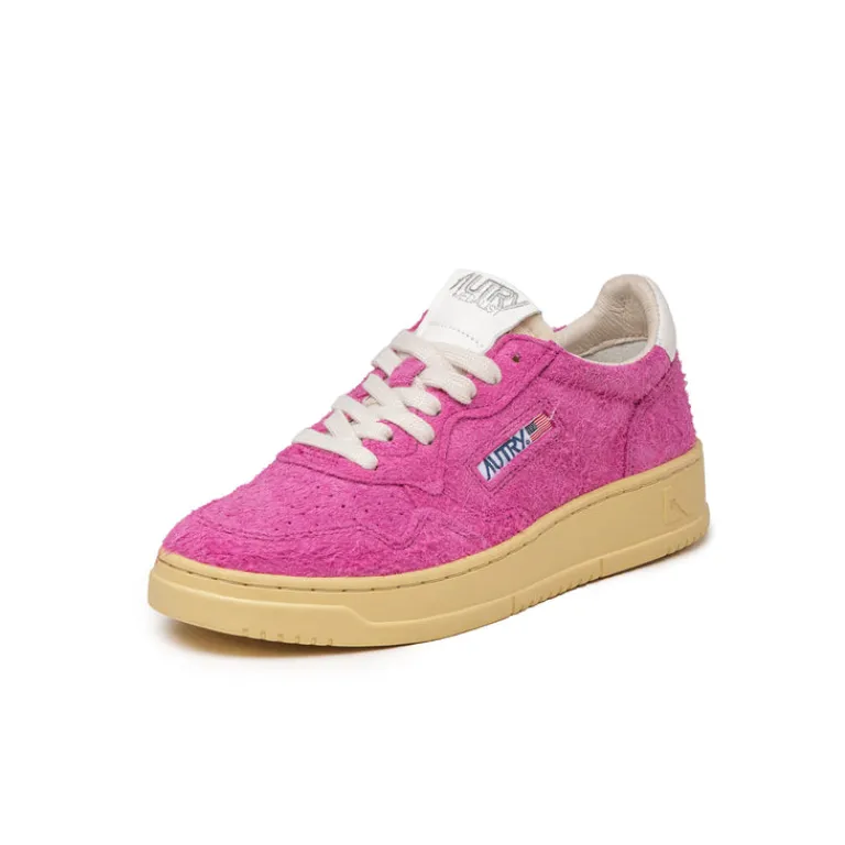 Autry Sneakers En Cuir*Medalist W *Hairy Suede* Fuchsia