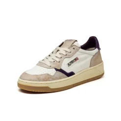 Autry Sneakers En Cuir*Medalist W *Honey / Canvas* White / Psycic Lilac