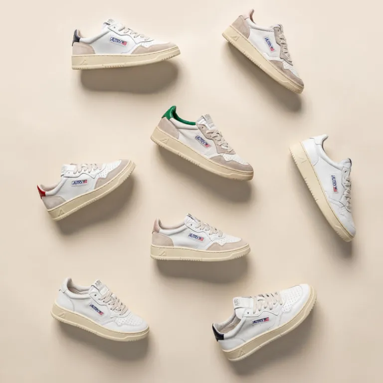 Autry Sneakers En Cuir|Sneakers Blancs*Medalist W *Leather / Suede* White / Red