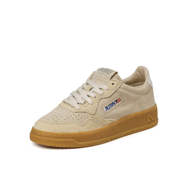 Autry Sneakers En Cuir*Medalist W *Mix Suede* Sand / Ecru