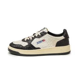 Autry Sneakers En Cuir|Sneakers Blancs*Medalist W Python *Super Vintage* Black / White