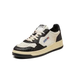 Autry Sneakers En Cuir|Sneakers Blancs*Medalist W Python *Super Vintage* Black / White