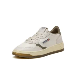 Autry Sneakers En Cuir|Sneakers Blancs*Medalist W *Virgin / Crack* White / Covert Green
