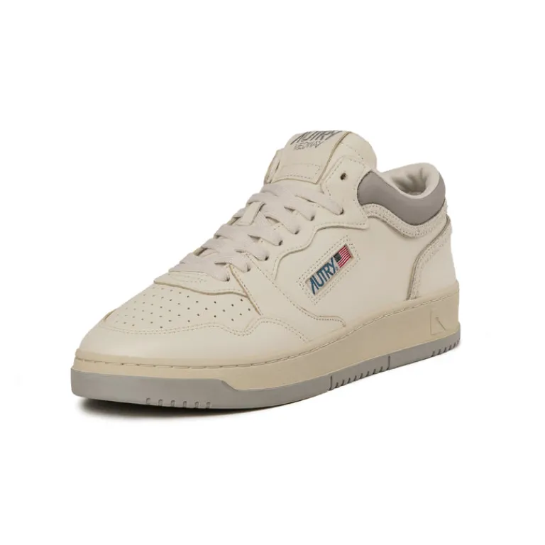 Autry Sneakers Montantes|Sneakers En Cuir*Med-Way Mid *Leather / Crack* Vapor / Marshmallow