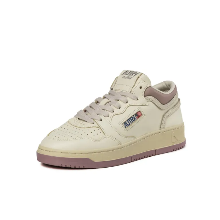 Autry Sneakers Montantes|Sneakers En Cuir*Med-Way Mid W *Leather / Crack* Zephyr / Marshmallow
