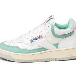 Autry Sneakers En Cuir|Sneakers Blancs*Open Mid W White / Acquamarine