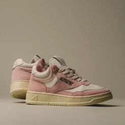 Autry Sneakers En Cuir*Open Mid W *Suede / Leather* Academy Pink