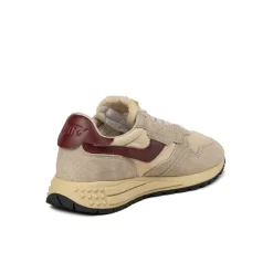 Autry Sneakers En Cuir|Chaussures De Running Retro*Reelwind Low Ecru / Rubwine