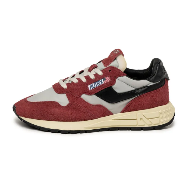 Autry Sneakers En Cuir|Chaussures De Running Retro*Reelwind Low *Hairy Suede / Nylon* Crdnl / Blk