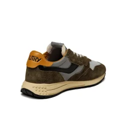 Autry Sneakers En Cuir|Chaussures De Running Retro*Reelwind Low *Hairy Suede / Nylon* Green / Silver