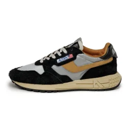 Autry Sneakers En Cuir|Chaussures De Running Retro*Reelwind Low *Hairy Suede / Nylon* Carbon / Silver / Orange
