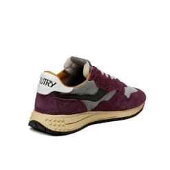 Autry Sneakers En Cuir|Chaussures De Running Retro*Reelwind Low *Hairy Suede / Nylon* Barolo / Silver