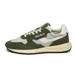 Autry Sneakers En Cuir|Chaussures De Running Retro*Reelwind Low *Hairy Suede / Nylon* Cyprs / White