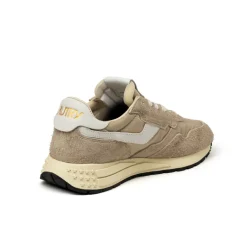 Autry Sneakers En Cuir|Chaussures De Running Retro*Reelwind Low *Nylon / Hairy Suede / Cracked Leather* White / White Pep