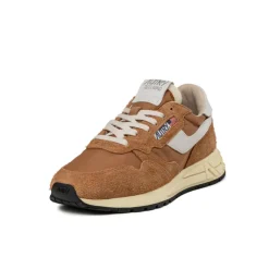 Autry Sneakers En Cuir|Sneakers Blancs*Reelwind Low *Nylon / Cracked Leather* White / Brnsug