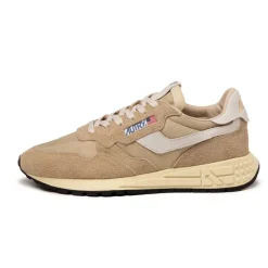Autry Sneakers En Cuir|Chaussures De Running Retro*Reelwind Low *Nylon / Cracked Leather* White / Filler