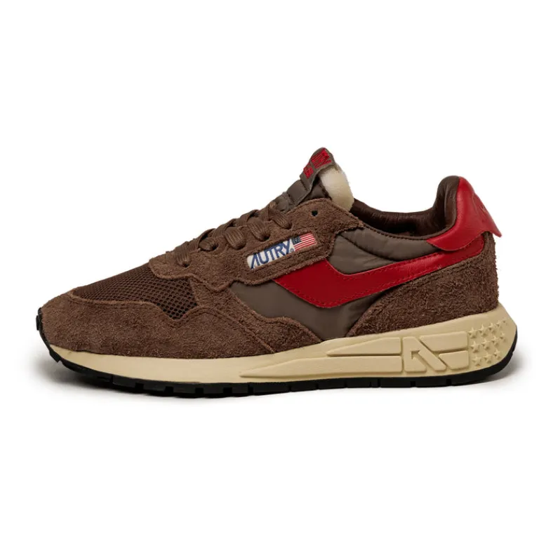 Autry Sneakers En Cuir|Chaussures De Running Retro*Reelwind Low *Suede / Net* Patridge / Red