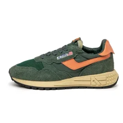 Autry Sneakers En Cuir|Chaussures De Running Retro*Reelwind Low *Suede / Net* Bottle / Orange