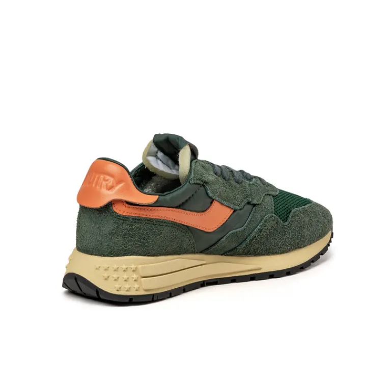Autry Sneakers En Cuir|Chaussures De Running Retro*Reelwind Low *Suede / Net* Bottle / Orange