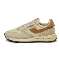 Autry Sneakers En Cuir|Chaussures De Running Retro*Reelwind Low *Suede / Net* Ecru / Cathspy