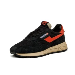 Autry Sneakers En Cuir|Chaussures De Running Retro*Reelwind Low *Suede / Net* Black / Orange