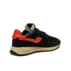 Autry Sneakers En Cuir|Chaussures De Running Retro*Reelwind Low *Suede / Net* Black / Orange