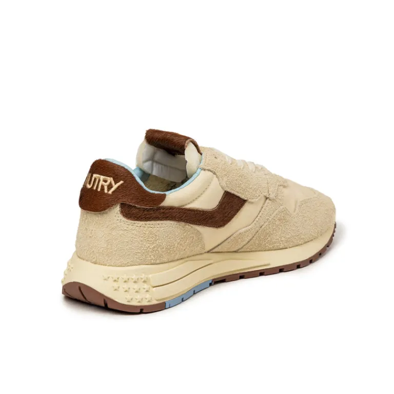 Autry Sneakers En Cuir|Chaussures De Running Retro*Reelwind Low *Suede / Pony* Rut / Brown