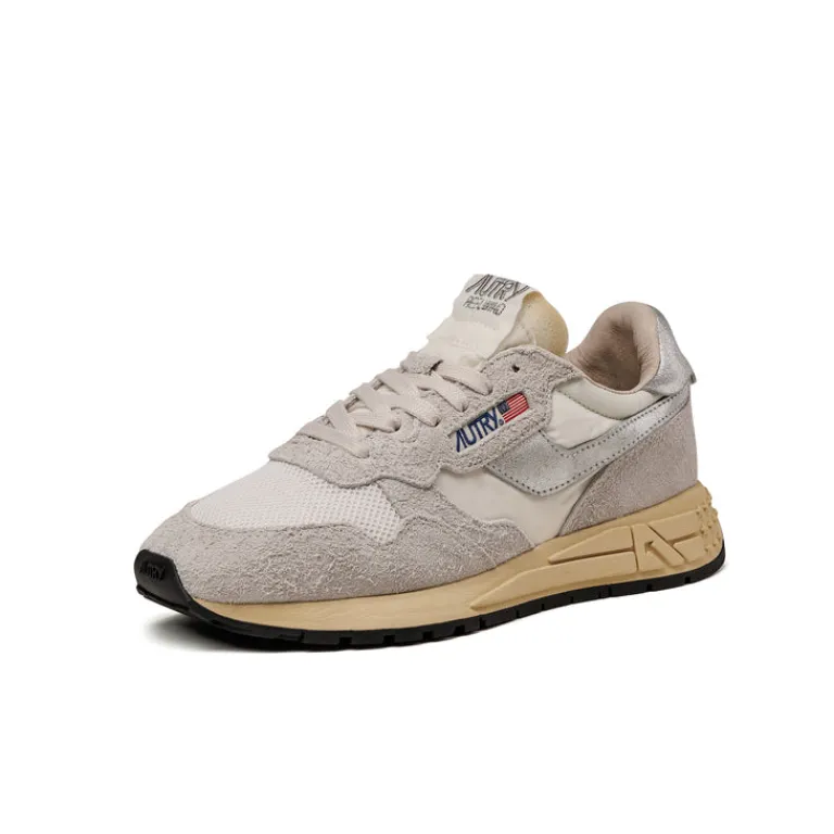 Autry Sneakers En Cuir|Chaussures De Running Retro*Reelwind Low W White / Silver
