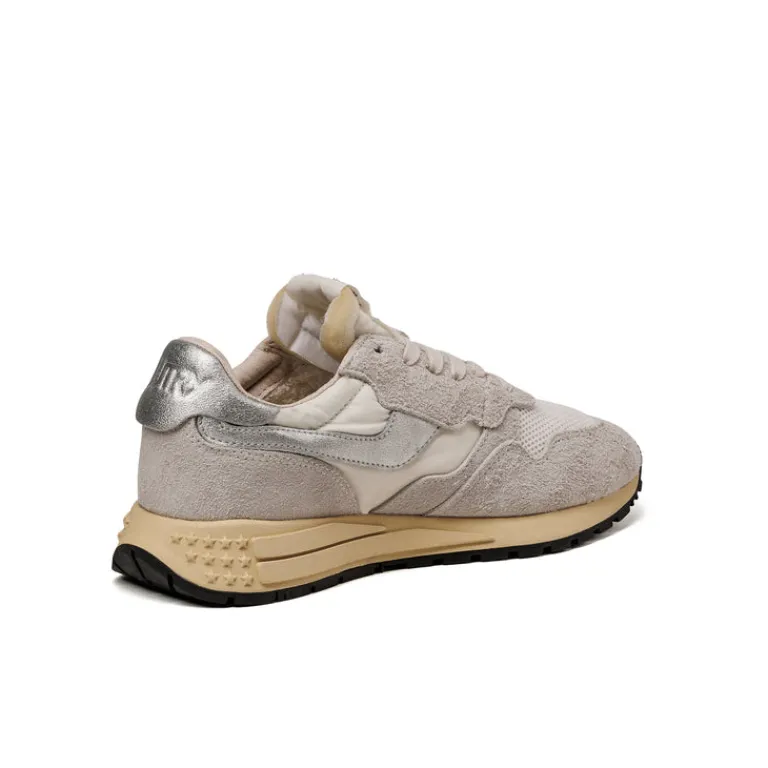 Autry Sneakers En Cuir|Chaussures De Running Retro*Reelwind Low W White / Silver
