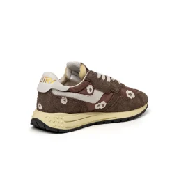 Autry Sneakers En Cuir|Chaussures De Running Retro*Reelwind Low W *Embroidery Flower* Ebony / Winter White